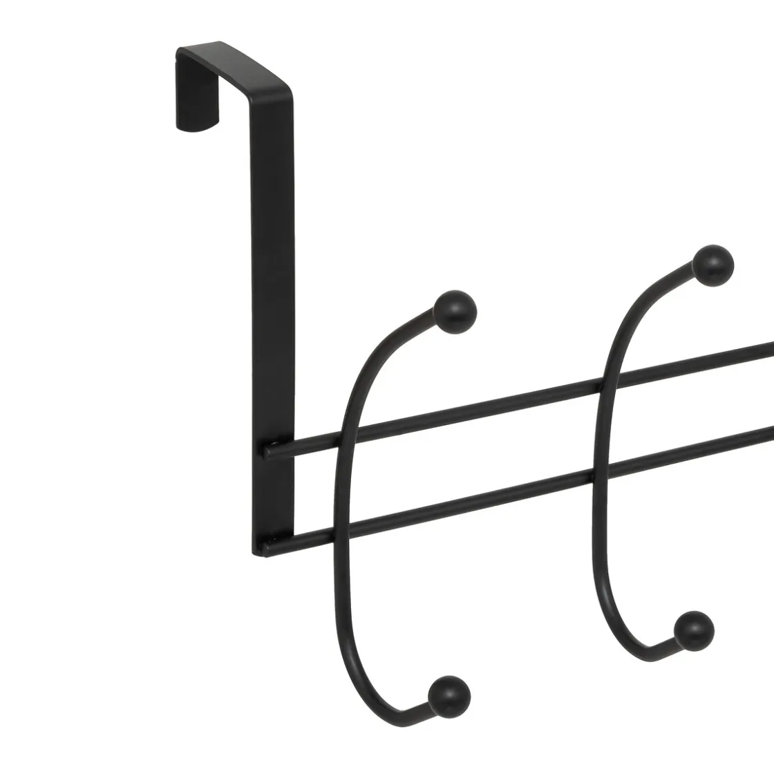5five Perchas Y Travesaños>Percha De 10 Cabezas Con Ganchos Para Puerta Negro