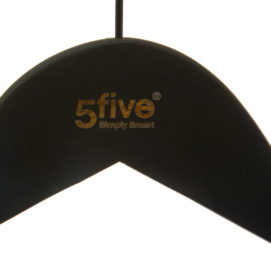 5five Perchas Y Travesaños>Percha De Madera Y Goma Negro 3Uds