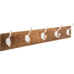 atmosphera Perchas Y Travesaños|Estilo Rústico>Perchero De Madera C/5 Ganchos 74x9x15Cm