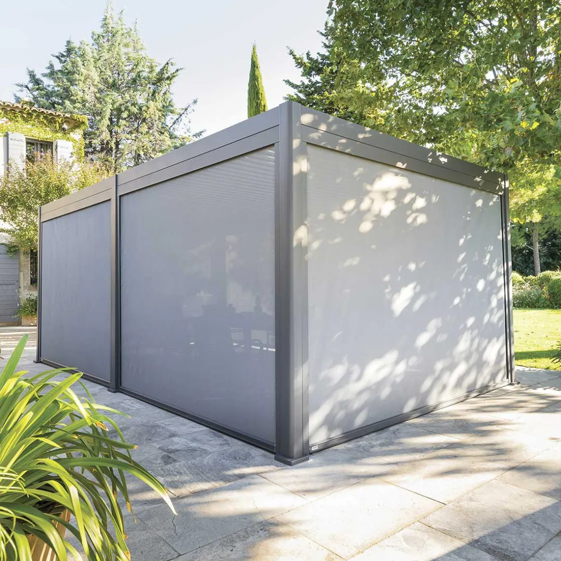 hespéride Pérgolas>Persiana pérgola ÉVORA gris grafito 3.6x6m