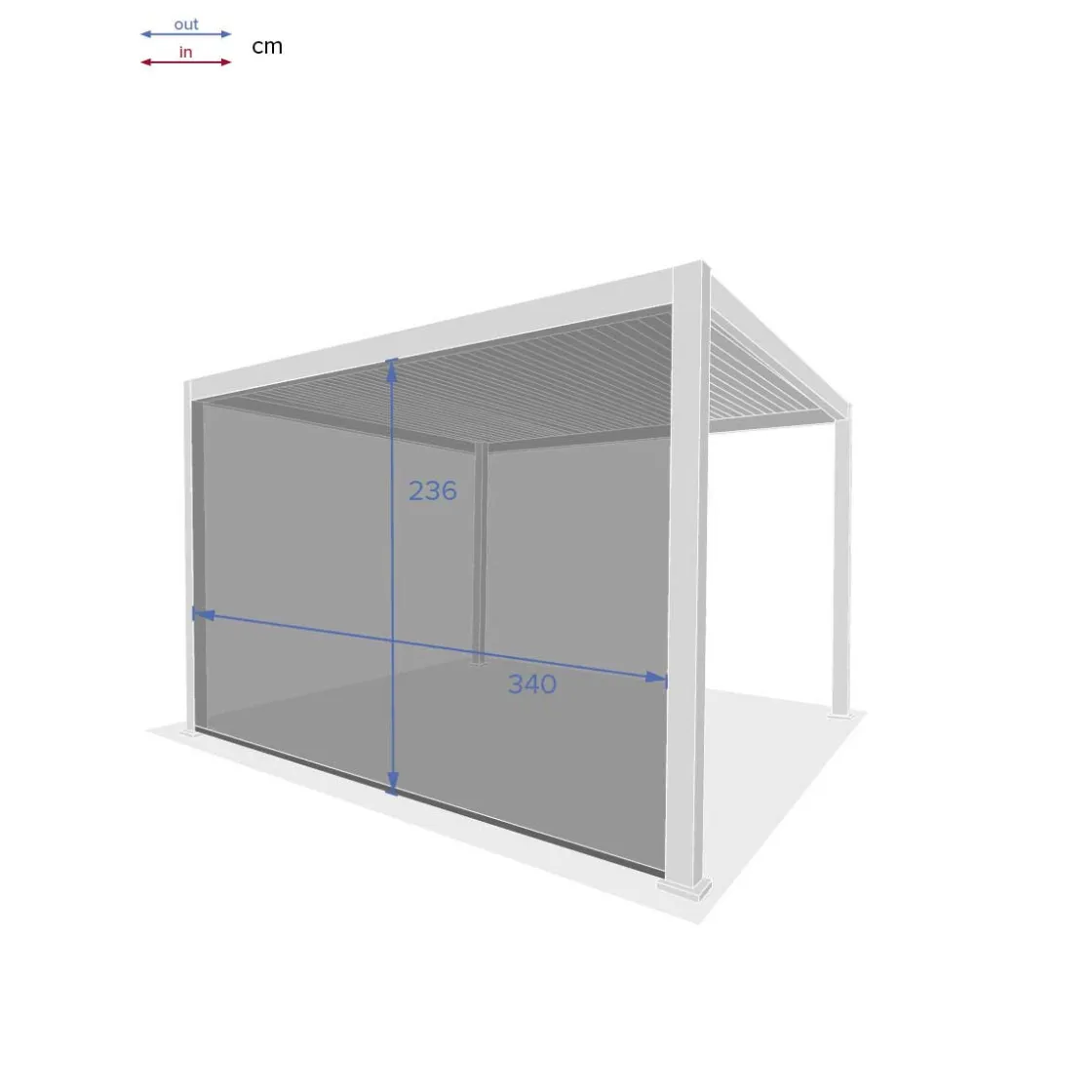 hespéride Pérgolas>Persiana pérgola ÉVORA gris grafito 3.6x6m