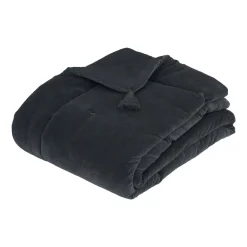 atmosphera Edredones Y Colchas>Pie de cama MIDNIGHT terciopelo gris 70x180cm