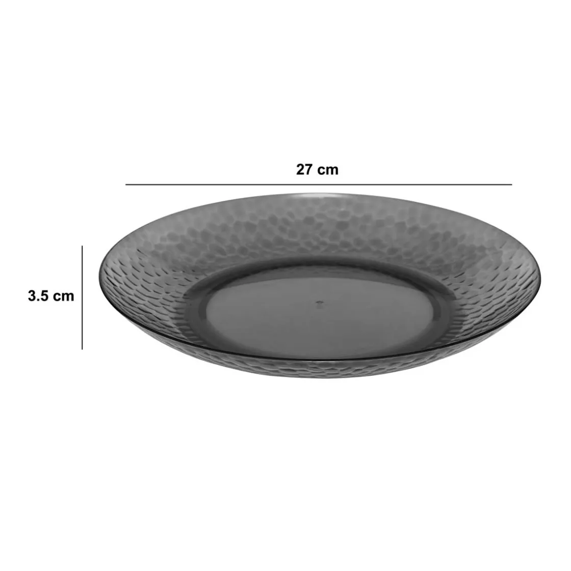 5five Platos>Plato llano ESTIVA 27cm gris poliestireno