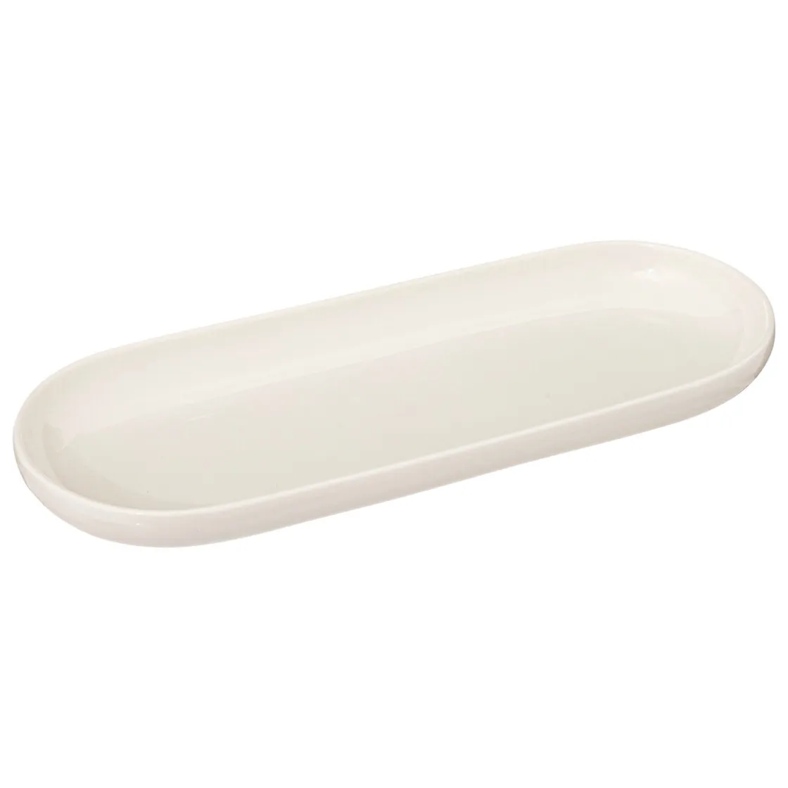 Platos>Plato Ovalado Nora Blanco De Porcelana 9x23cm
