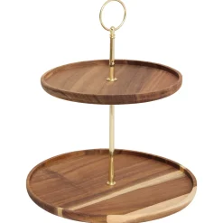 5five Degustación>Plato para servir con 2 niveles de madera 28cm