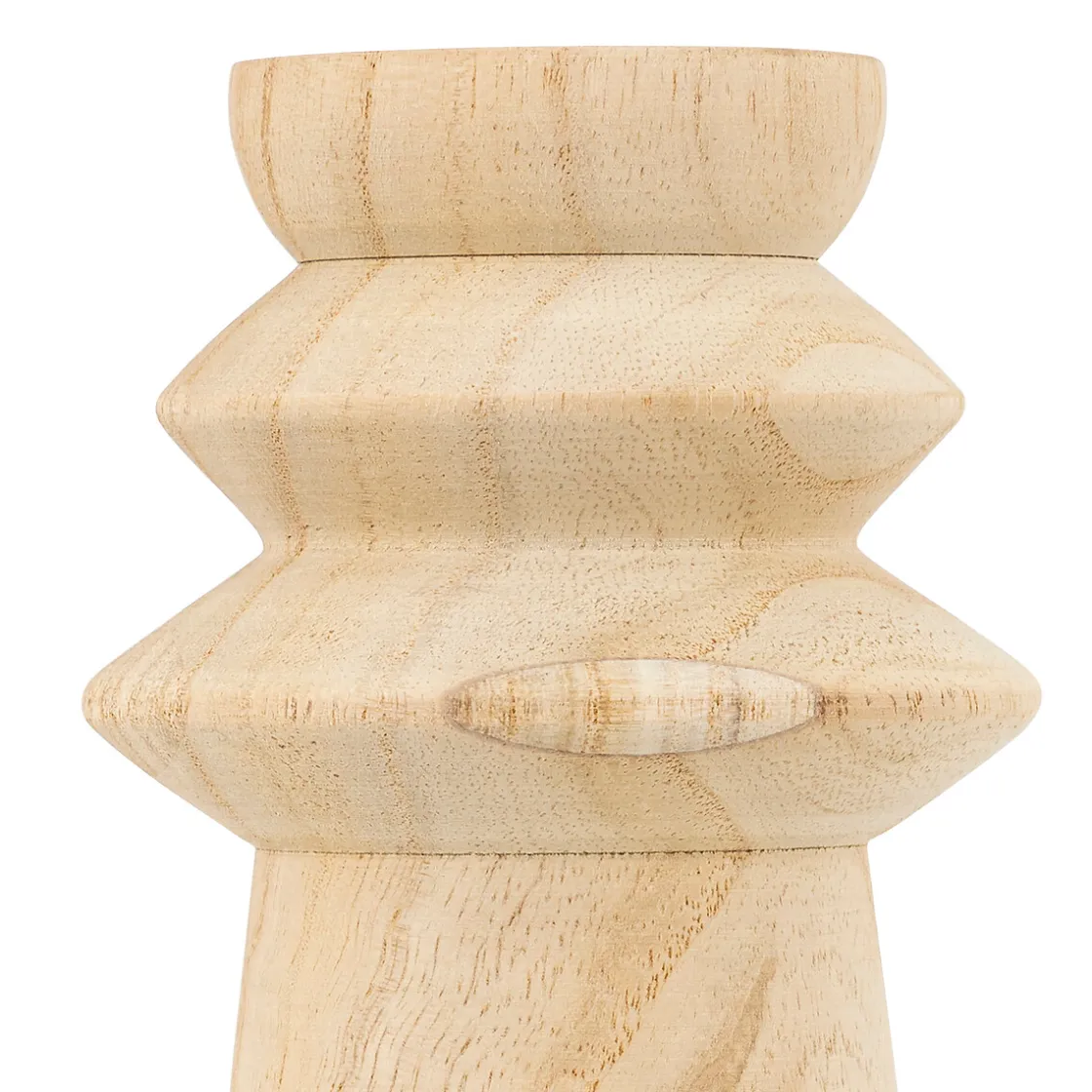 atmosphera Portavelas Y Candelabros|Estilo Étnico>Portavelas De Madera Beige Uma 16cm