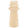 atmosphera Portavelas Y Candelabros|Estilo Étnico>Portavelas De Madera Beige Uma 23.5cm