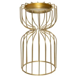 Portavelas Y Candelabros>Portavelas de metal dorado 20cm