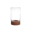 Portavelas Y Candelabros>Portavelas de vidrio con base de corcho 25cm