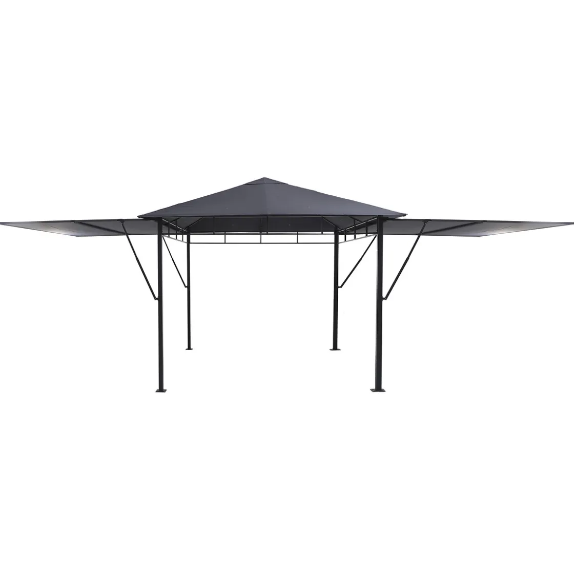 hespéride Pérgolas>Pérgola OMELYA gris ardósia con cortinas 3x3m