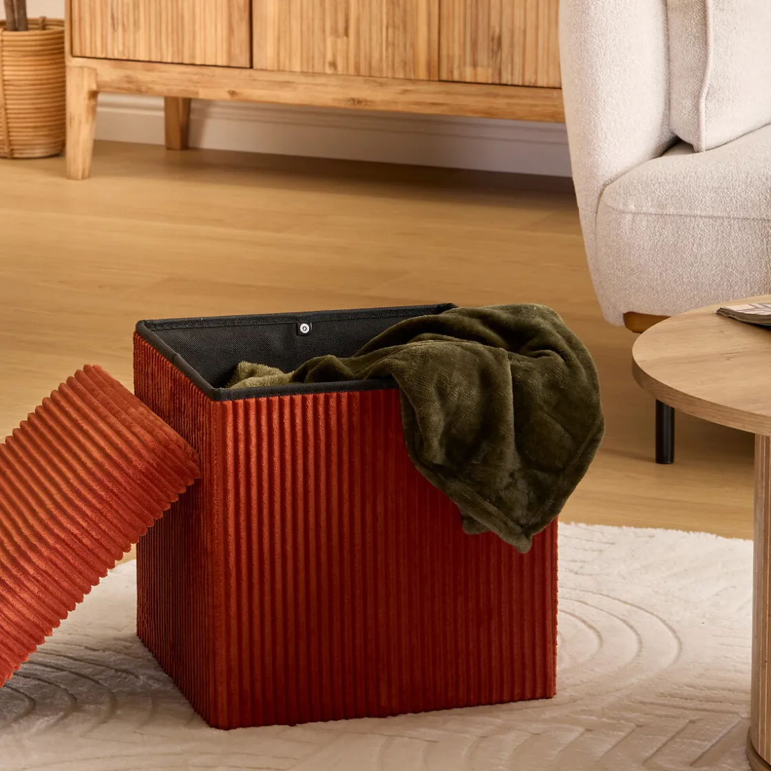 atmosphera Puff Y Banquitos|Estilo Contemporaneo>Puf con almacenaje terracota