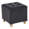 atmosphera Puff Y Banquitos>Puf Leandre Terciopelo Gris 35x35x35Cm