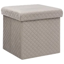 Puff Y Banquitos>Puf MIXMODUL de terciopelo lino beige 31x31Cm