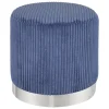 atmosphera Puff Y Banquitos>Puf SYLIA azul oscuro de terciopelo 38x38cm
