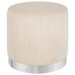 atmosphera Puff Y Banquitos>Puf SYLIA marfil de terciopelo 38x38cm