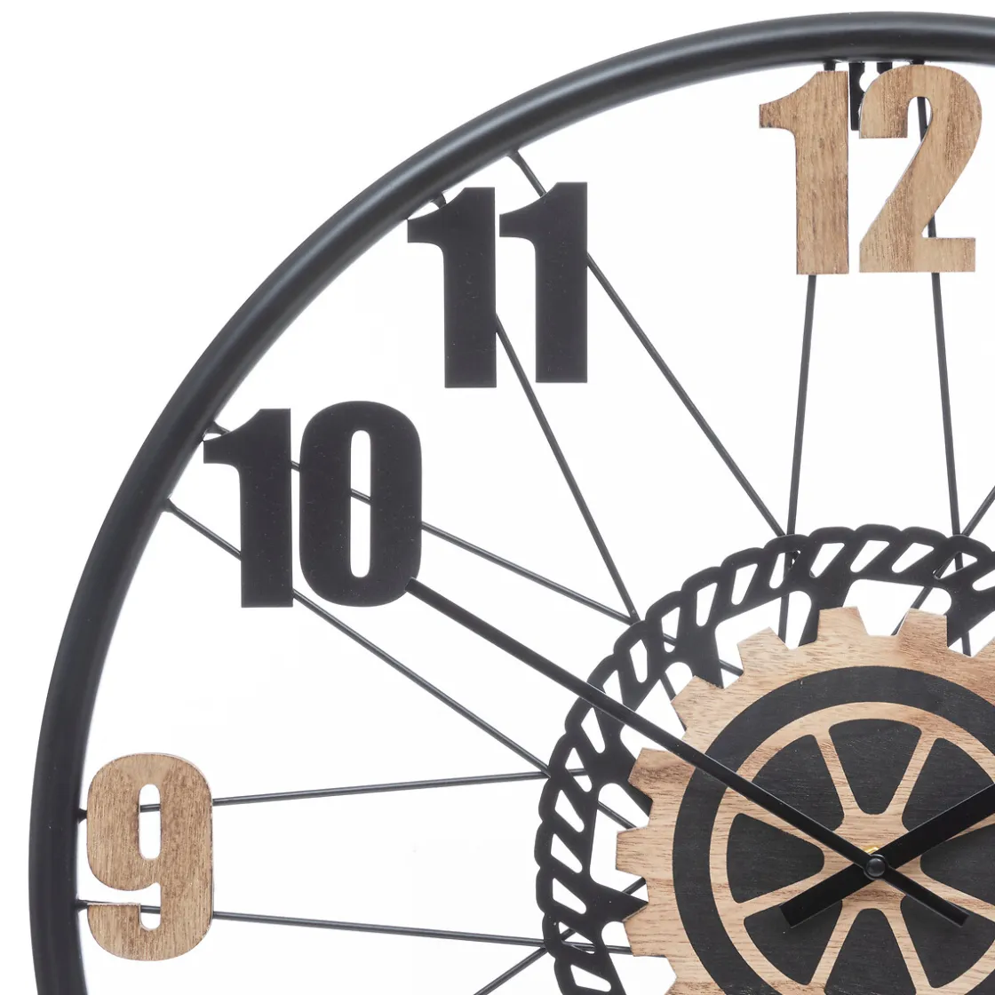 atmosphera Relojes|Estilo Industrial>Reloj De Pared Mohan Beige y Negro