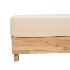 atmosphera Sábanas Y Protectores>Sábana ajustable FLORA de algodón beige 140x190cm