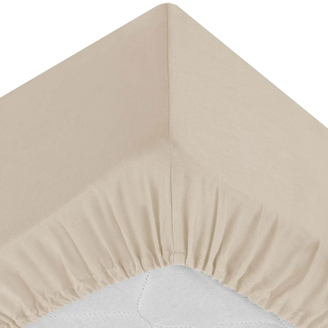 atmosphera Sábanas Y Protectores>Sábana Bajera Ajustable Beige 140x190Cm