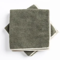 Fregonas Y Paños>Set 3 bayas microfibra verde caqui 34x34cm