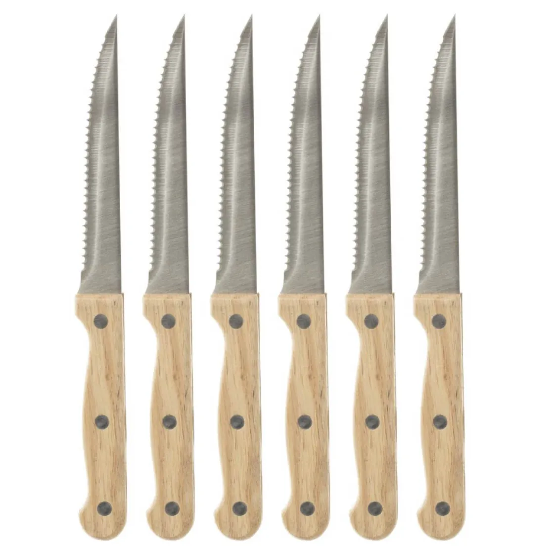 5five Placas Calefactoras Y Tablas De Cortar>Set 6 Cuchillos Chuleteros Mango Madera
