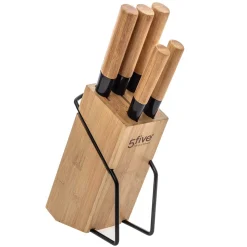 5five Placas Calefactoras Y Tablas De Cortar>Set 5 Cuchillos Con Soporte De Bambú