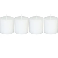 atmosphera Velas>Set 4 Velas Rústicas Blancas 4.5Cm