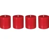 atmosphera Velas>Set 4 Velas Rústicas Rojas 4.5Cm