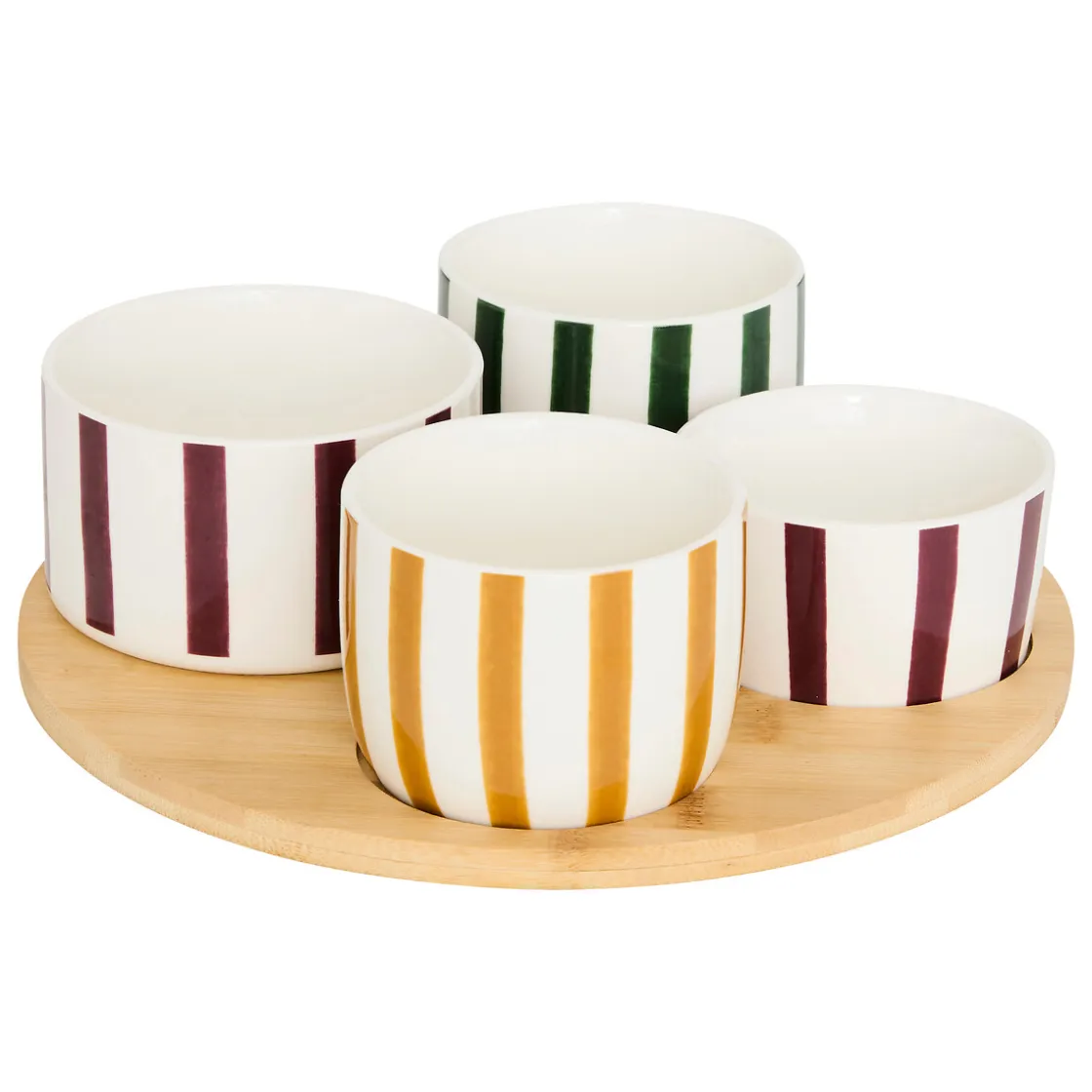 atmosphera Degustación>Set de 4 cuencos CHERI con tabla de bambú