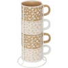 atmosphera Tazas Y Tazones>Set de 4 tazas LEOPARDI con soporte 20cl