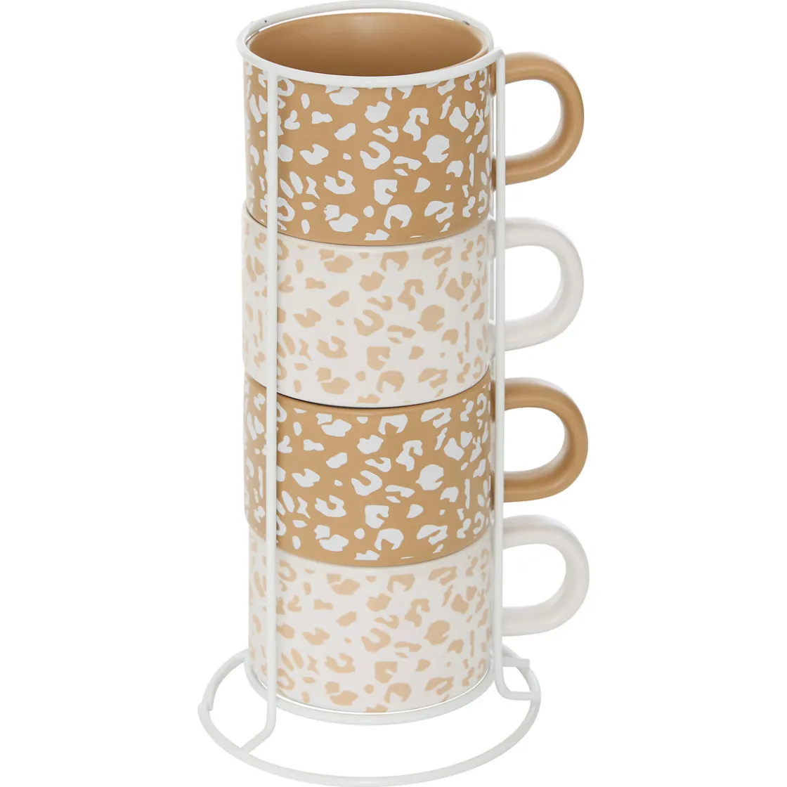 atmosphera Tazas Y Tazones>Set de 4 tazas LEOPARDI con soporte 20cl