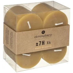 atmosphera Velas>Set De 4 Velas Rústicas Amarillas 4.5Cm