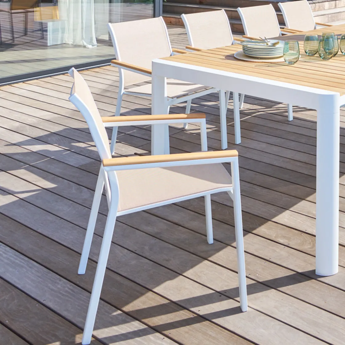 hespéride Sillas Y Pufs De Jardín>Silla ESSENTIA lino y blanco