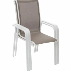 hespéride Sillas Y Pufs De Jardín>Silla Essio Blanco Y Avellana