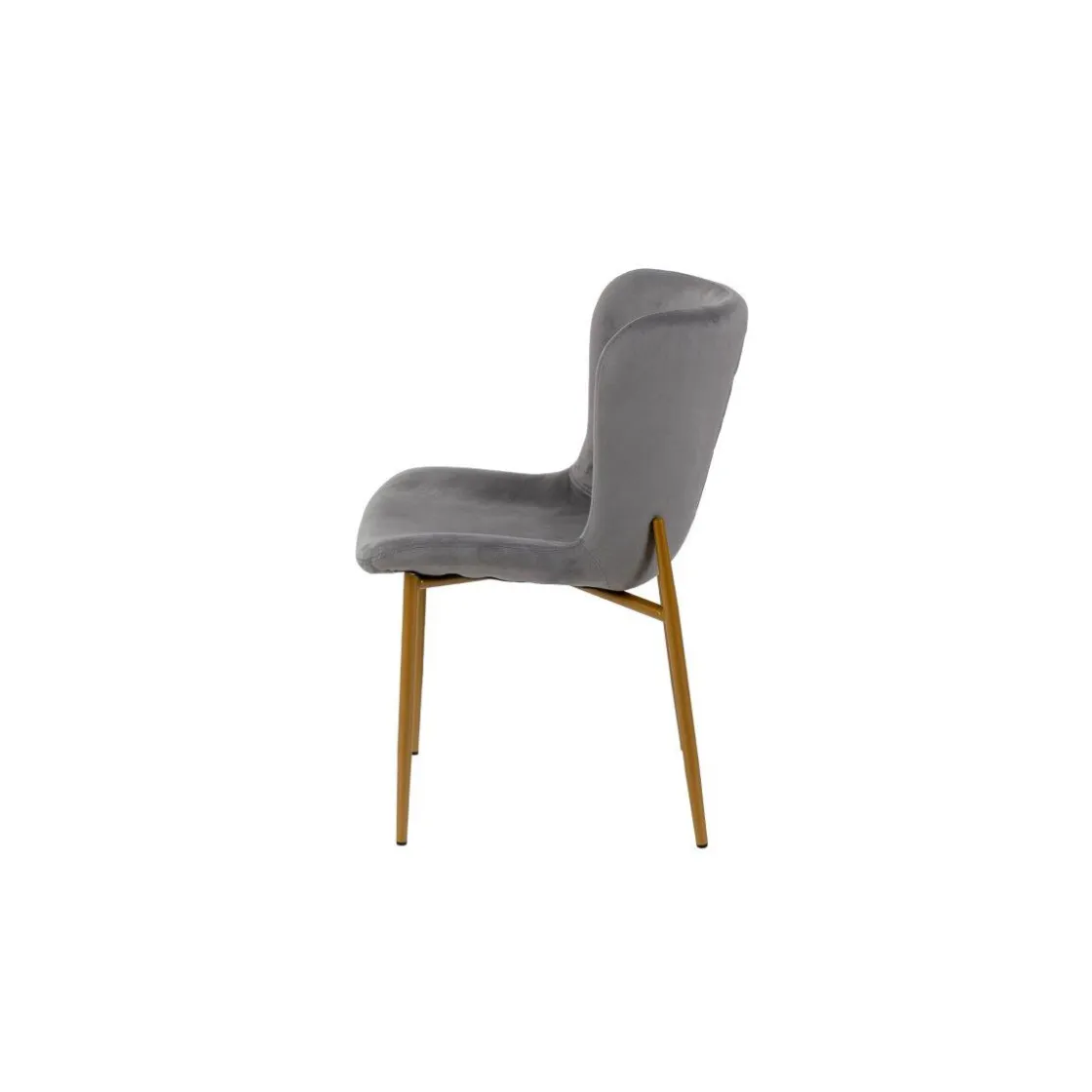 atmosphera Sillas, Sillones Y Bancos>Silla Gio Gris De Terciopelo Con Patas De Metal
