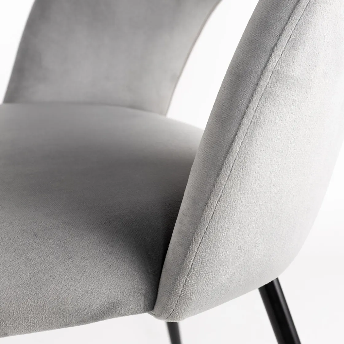 atmosphera Sillas, Sillones Y Bancos>Silla RAVEN de terciopelo gris