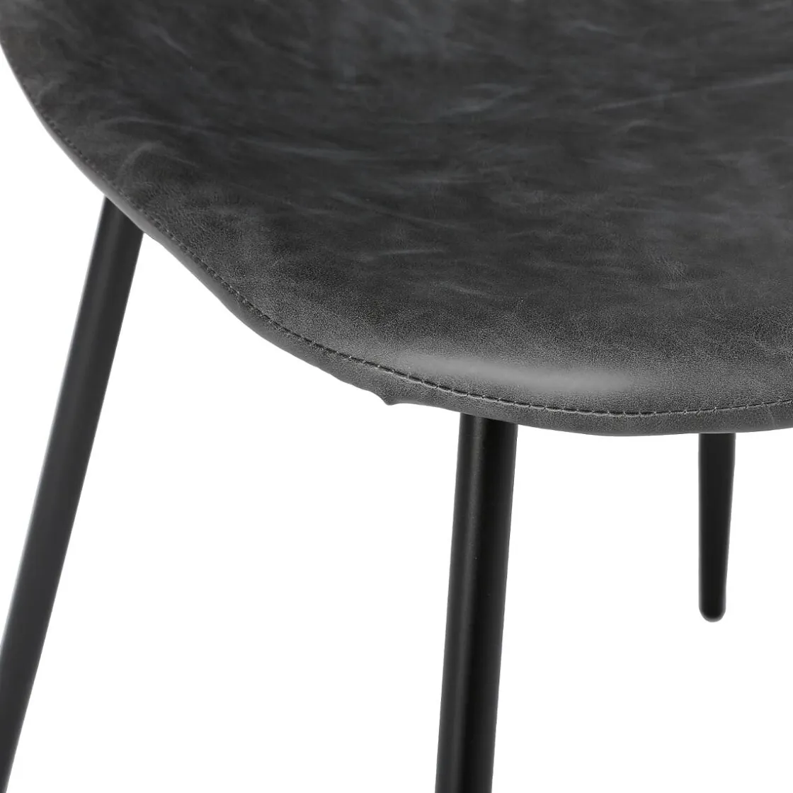 atmosphera Sillas, Sillones Y Bancos>Silla Vladi Efecto Cuero Gris 53x43x82Cm