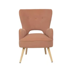 Sillas, Sillones Y Bancos>Sillón THOR rosa de terciopelo