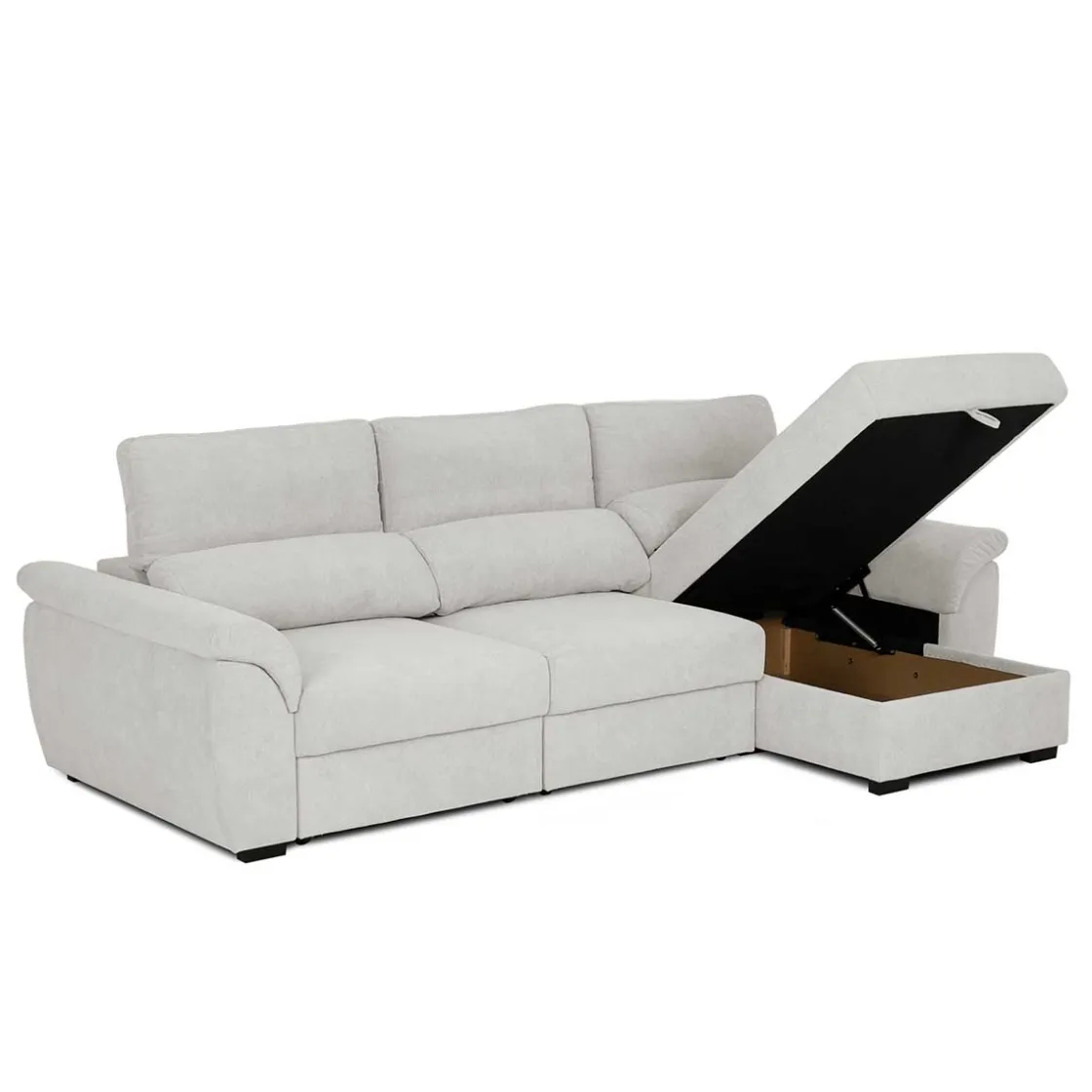 Sofás Y Sillones|Estilo Rústico>Sofá cama BREMAN gris c/arcón y chaise longue