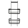 Accesorios De Baño>Soporte De Ducha Negro Con 2 Niveles De Metal