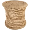 atmosphera Puff Y Banquitos|Estilo Étnico>Taburete beige de bambú y cuerda 38cm