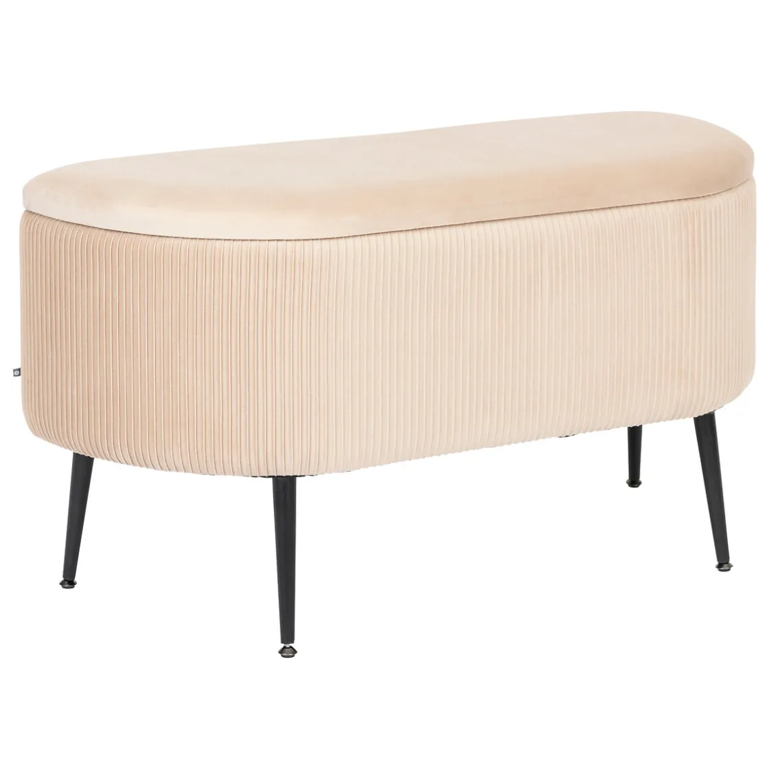 atmosphera Puff Y Banquitos|Estilo Contemporaneo>Taburete Beige Solaro Con Cofre De Almacenaje