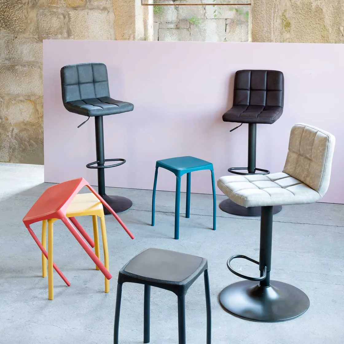 atmosphera Sillas, Sillones Y Bancos>Taburete De Bar Delek Marrón 102x50Cm