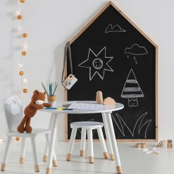 atmosphera4kids Montessori>Taburete Douceur Blanco Mdf 24x26.5x24Cm