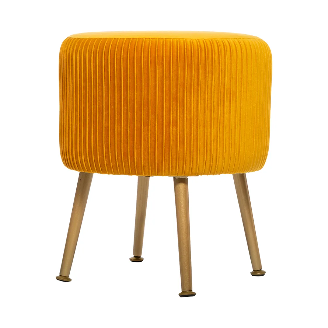 Puff Y Banquitos|Estilo Contemporaneo>Taburete Solaro Terciopelo Ocre 35x42Cm