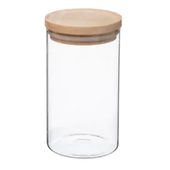 5five Cajas Y Frascos>Tarro de vidrio hermético con tapa de madera 1l