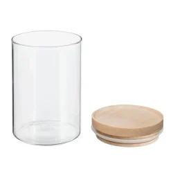 5five Cajas Y Frascos>Tarro de vidrio hermético c/tapa de madera 600ml