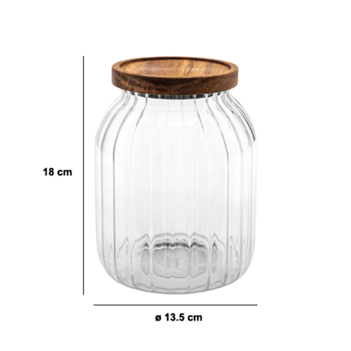 Cajas Y Frascos>Tarro HARMONY con tapa madera acacia 2L