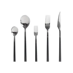 Cuchillería>Tenedor de mesa LUNE inox con mango negro