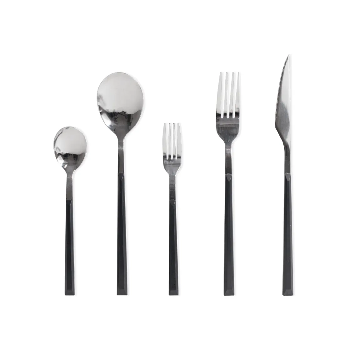 Cuchillería>Tenedor de postre inox con mango negro
