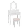 Muebles Y Carros De Apoyo|Estilo Rústico>Tocador Blanco Lilliou Mdf 75x40x141Cm